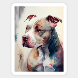 Watercolor Pit Bull Terrier Design Magnet